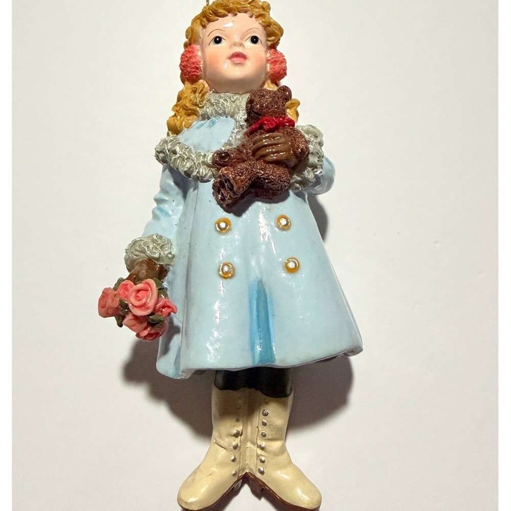 Jan Hagara Victorian Girl Figurine Christmas Holiday Grandmacore Ornament Vtg